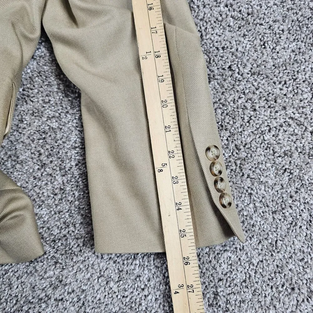 Jos A Bank Blazer Sport Coat Mens 44L Beige Wool Silk Blend Two Button Notch